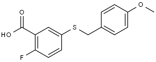 2-Fluoro-5-[[(4-methoxyphenyl)methyl]thio]benzoic acid Structure