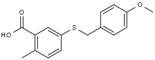 5-[[(4-Methoxyphenyl)methyl]thio]-2-methylbenzoic acid Structure