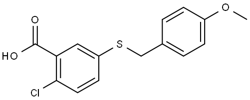 2-Chloro-5-[[(4-methoxyphenyl)methyl]thio]benzoic acid Structure