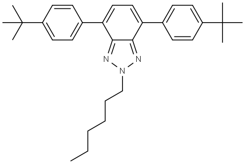 4,7-bis(4-(tert-butyl)phenyl)-2-hexyl-2H-benzo[d][1,2,3]triazole Structure