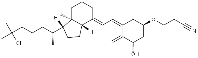 3-[(1R,3Z,5S)-3-[(2E)-2-[(1R,3aS,7aR)-1-[(2R)-6-hydroxy-6-methylheptan-2-yl]-7a-methyl-2,3,3a,5,6,7-hexahydro-1H-inden-4-ylidene]ethylidene]-5-hydroxy-4-methylidenecyclohexyl]oxypropanenitrile Structure