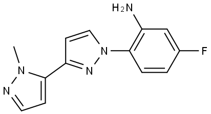 5-fluoro-2-(2'-methyl-1H,2'H-3,3'-bipyrazol-1-yl)aniline Structure