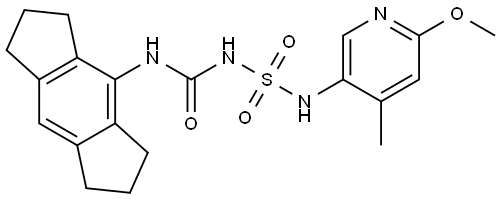 3-(1,2,3,5,6,7-hexahydro-s-indacen-4-yl)-1-[(6-methoxyl-4-methylpyridin-3-yl)sulfamoyl]urea Structure