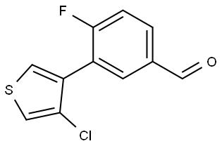 3-(4-Chloro-3-thienyl)-4-fluorobenzaldehyde Structure
