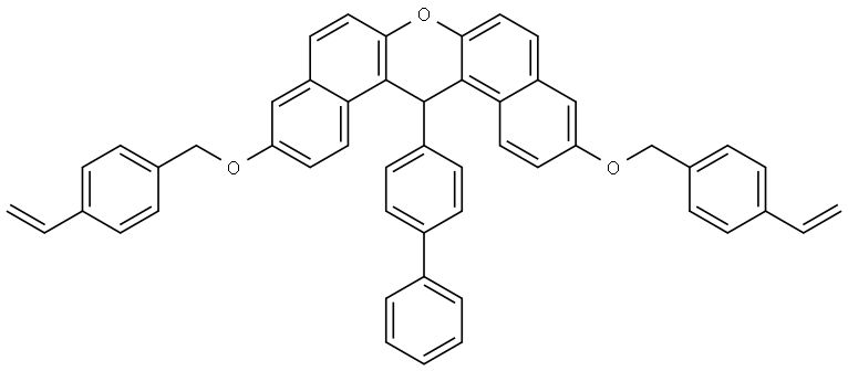 14-[1,1′-biphenyl]-4-yl-3,11-bis[(4-ethenylphenyl)methoxy]- 14H-dibenzo[a,j]xanthenes Structure