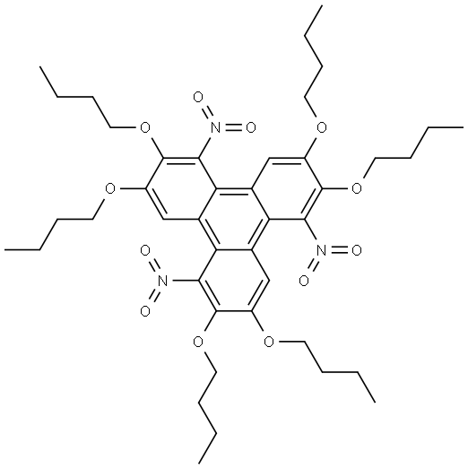 2,3,6,7,10,11-hexabutoxy-1,5,9-trinitrotriphenylene Structure