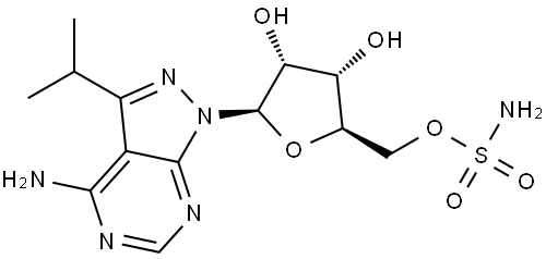 1H-Pyrazolo[3,4-d]pyrimidin-4-amine, 1-[5-O-(aminosulfonyl)-β-D-ribofuranosyl]-3-(1-methylethyl)- Structure