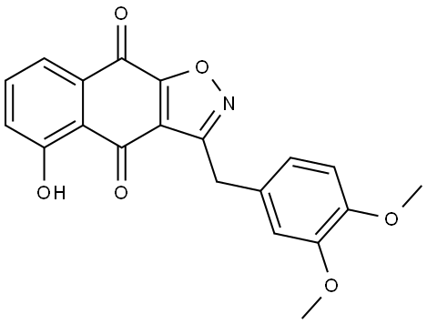 Naphth[2,3-d]isoxazole-4,9-dione, 3-[(3,4-dimethoxyphenyl)methyl]-5-hydroxy- Structure