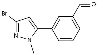 3-(3-Bromo-1-methyl-1H-pyrazol-5-yl)benzaldehyde Structure
