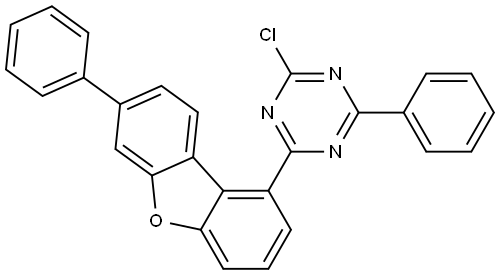 2-chloro-4-phenyl-6-(7-phenyldibenzo[b,d]furan-1-yl)-1,3,5-triazine Structure