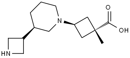 (R)-3-(3-(azetidin-3-yl)piperidin-1-yl)-1-methylcyclobutane-1-carboxylic acid Structure