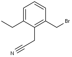2-(2-(bromomethyl)-6-ethylphenyl)acetonitrile Structure