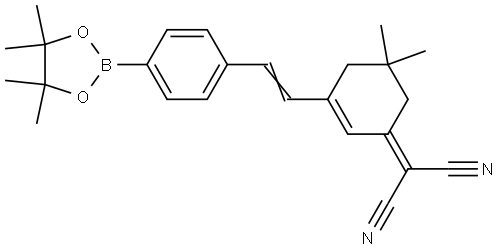 (E)-2-(5,5-dimethyl-3-(4-(4,4,5,5-tetramethyl-1,3,2-dioxaborolan-2-yl)styryl)cyclohex-2-en-1-ylidene)malononitrile Structure