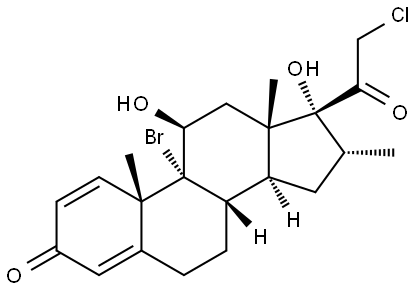 Pregna-1,4-diene-3,20-dione, 9-bromo-21-chloro-11,17-dihydroxy-16-methyl-, (11β,16α)- Structure