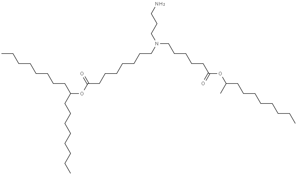 heptadecan-9-yl 8-((3-aminopropyl)(6-(decan-2-yloxy)-6-oxohexyl)amino)octanoate Structure