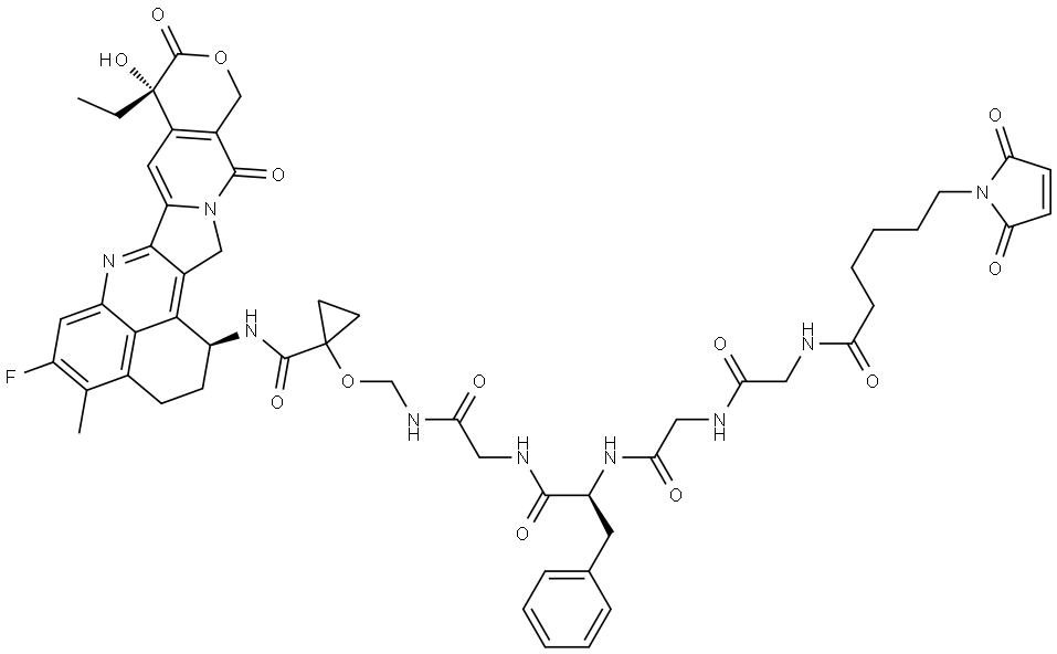 MC-Gly-Gly-Phe-Gly-amide-cyclopropanol-amide-Exatecan Structure
