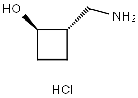 Cyclobutanol, 2-(aminomethyl)-, hydrochloride (1:1), (1R,2S)- Structure