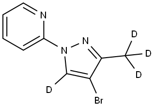 2-(4-bromo-3-(methyl-d3)-1H-pyrazol-1-yl-5-d)pyridine Structure