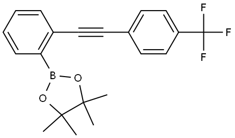 4,4,5,5-Tetramethyl-2-[2-[2-[4-(trifluoromethyl)phenyl]ethynyl]phenyl]-1,3,2-... Structure