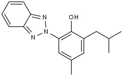 Phenol, 2-(2H-benzotriazol-2-yl)-4-methyl-6-(2-methylpropyl)- Structure
