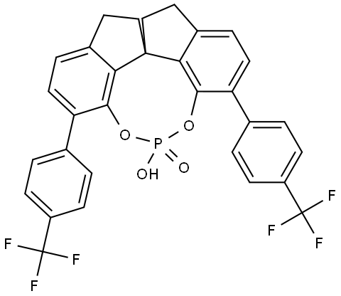 Diindeno[7,1-de:1′,7′-fg][1,3,2]dioxaphosphocin, 10,11,12,13-tetrahydro-5-hydroxy-3,7-bis[4-(trifluoromethyl)phenyl]-, 5-oxide, (11aR)- Structure