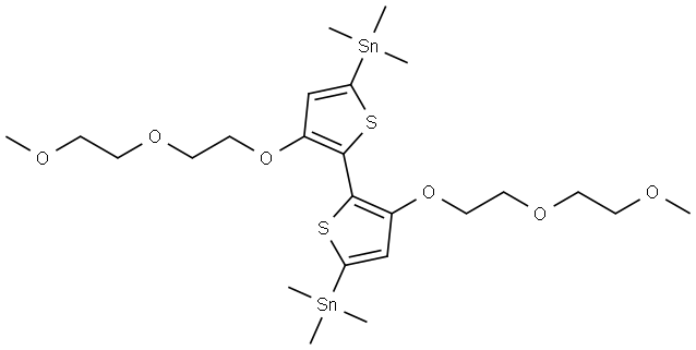 Stannane, 1,1′-[3,3′-bis[2-(2-methoxyethoxy)ethoxy][2,2′-bithiophene]-5,5′-diyl]bis[1,1,1-trimethyl- Structure