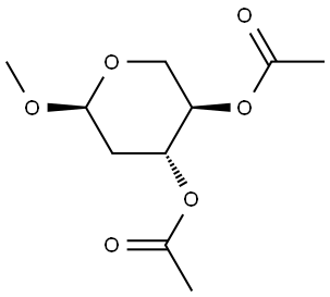 methyl 2-deoxy-α-D-threo-pentopyranoside 3,4-diacetate Structure