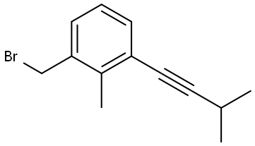 1-(bromomethyl)-2-methyl-3-(3-methylbut-1-yn-1-yl)benzene Structure