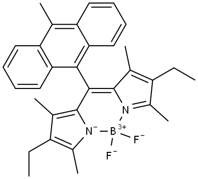 2,8-Diethyl-5,5-difluoro-1,3,7,9-tetramethyl-10-(10-methylanthracen-9-yl)-5H-4l4,5l4-dipyrrolo[1,2-c:2',1'-f][1,3,2]diazaborinine Structure