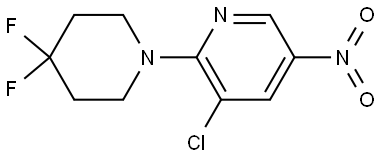 3-chloro-2-(4,4-difluoropiperidin-1-yl)-5-nitropyridine Structure