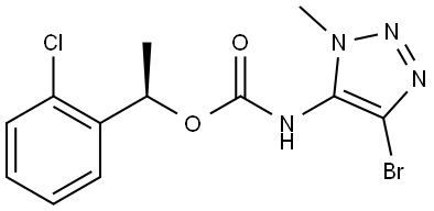Carbamic acid, N-(4-bromo-1-methyl-1H-1,2,3-triazol-5-yl)-, (1R)-1-(2-chlorophenyl)ethyl ester Structure