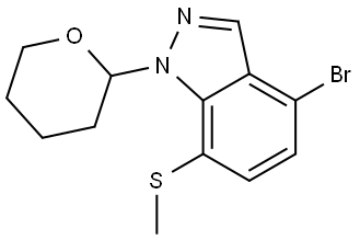 4-Bromo-7-(methylthio)-1-(tetrahydro-2H-pyran-2-yl)-1H-indazole Structure