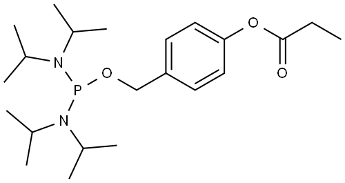 4-(((bis(diisopropylamino)phosphino)oxy)methyl)phenyl propionate Structure