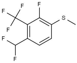 1-(Difluoromethyl)-3-fluoro-4-(methylthio)-2-(trifluoromethyl)benzene Structure