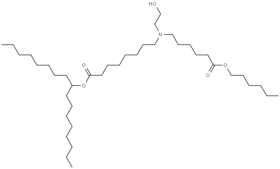 heptadecan-9-yl 8-((6-(hexyloxy)-6-oxohexyl)(2-hydroxyethyl)amino)octanoate Structure