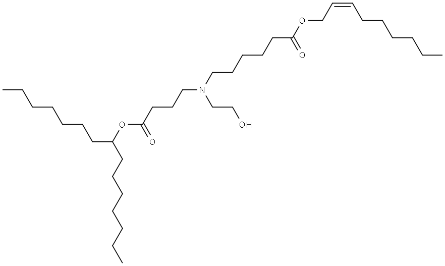 (Z)-non-2-en-1-yl 6-((2-hydroxyethyl)(4-oxo-4-(pentadecan-8-yloxy)butyl)amino)hexanoate Structure