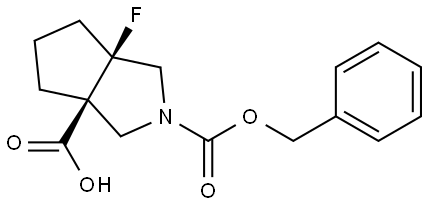 rel-(3aR,6aS)-2-((Benzyloxy)carbonyl)-6a-fluorohexahydrocyclopenta[c]pyrrole-3a(1H)-carboxylic acid Structure