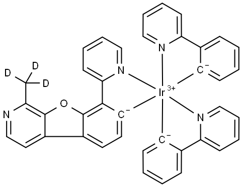 Iridium, [1-(methyl-d3)-8-(2-pyridinyl-κN)benzofuro[2,3-c]pyridin-7-yl-κC]bis[2-(2-pyridinyl-κN)phenyl-κC]- (ACI) Structure