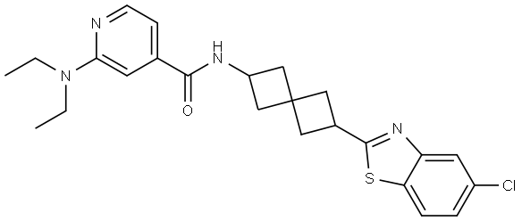 N-(6-(5-chlorobenzo[d]thiazol-2-yl)spiro[3.3]heptan-2-yl)-2-(diethylamino)isonicotinamide Structure