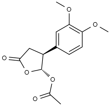 (4S,5R)-5-acetoxy-4-(3-methoxyphenyl)-dihydrofuran-2(3H)-one Structure