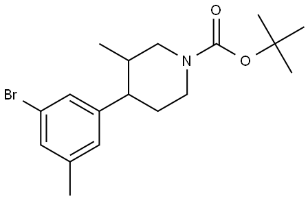 tert-butyl 4-(3-bromo-5-methylphenyl)-3-methylpiperidine-1-carboxylate Structure