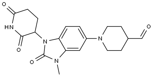 1-(1-(2,6-dioxopiperidin-3-yl)-3-methyl-2-oxo-2,3-dihydro-1H-benzo[d]imidazol-5-yl)piperidine-4-carbaldehyde Structure