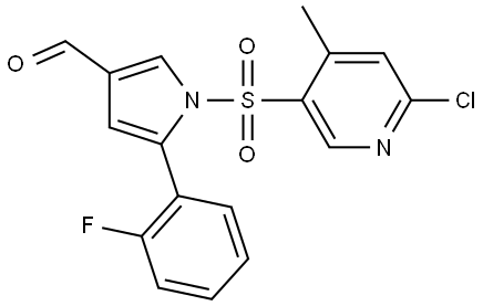 1-((6-chloro-4-methylpyridin-3-yl)sulfonyl)-5-(2-fluorophenyl)-1H-pyrrole-3-carbaldehyde Structure