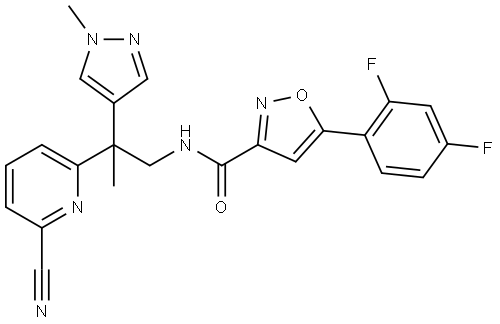 N-[2-(6-Cyano-2-pyridyl)-2-(1-methyl-4-pyrazolyl)propyl]-5-(2,4-difluorophenyl)isoxazole-3-carboxamide Structure