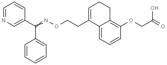 (Z)-[5-[2-[1-phenyl-1-(3-pyridyl)methylideneaminoxy]ethyl]-7,8-dihydronaphthalen-1-yloxy]acetic acid Structure