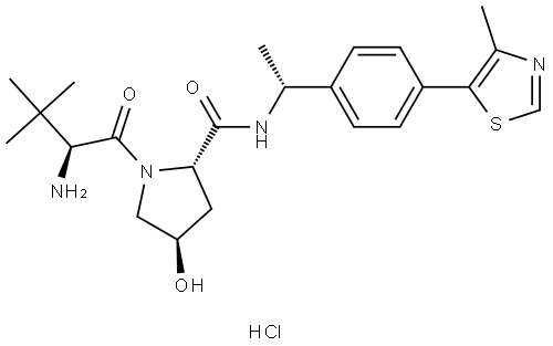 3-Methyl-L-valyl-(4R)-4-hydroxy-N-[(1R)-1-[4-(4-methyl-5-thiazolyl)phenyl]ethyl]-L-prolinamide HCl Structure
