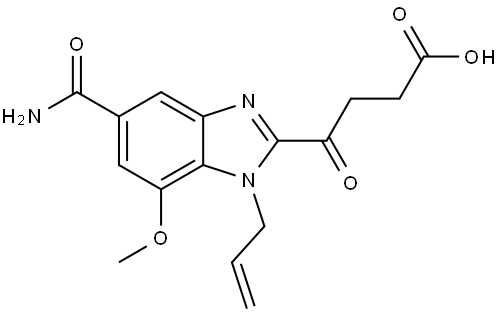 1H-Benzimidazole-2-butanoic acid, 5-(aminocarbonyl)-7-methoxy-γ-oxo-1-(2-propen-1-yl)- Structure