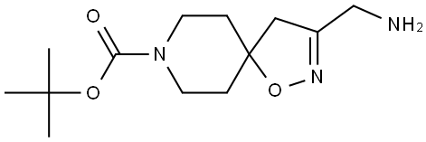 tert-Butyl 3-(aminomethyl)-1-oxa-2,8-diazaspiro[4.5]dec-2-ene-8-carboxylate Structure