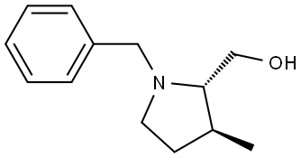 2-Pyrrolidinemethanol, 3-methyl-1-(phenylmethyl)-, (2S,3S)- Structure