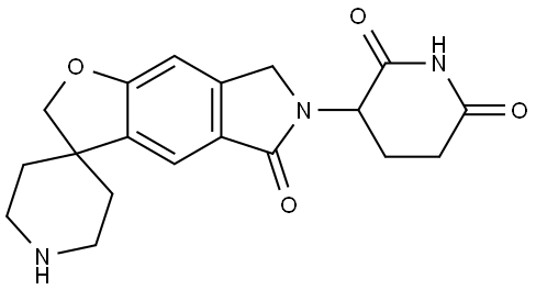 3-(5-Oxo-5,7-dihydro-2H,6H-spiro[furo[2,3-f]isoindole-3,4'-piperidin]-6-yl)piperidine-2,6-dione Structure